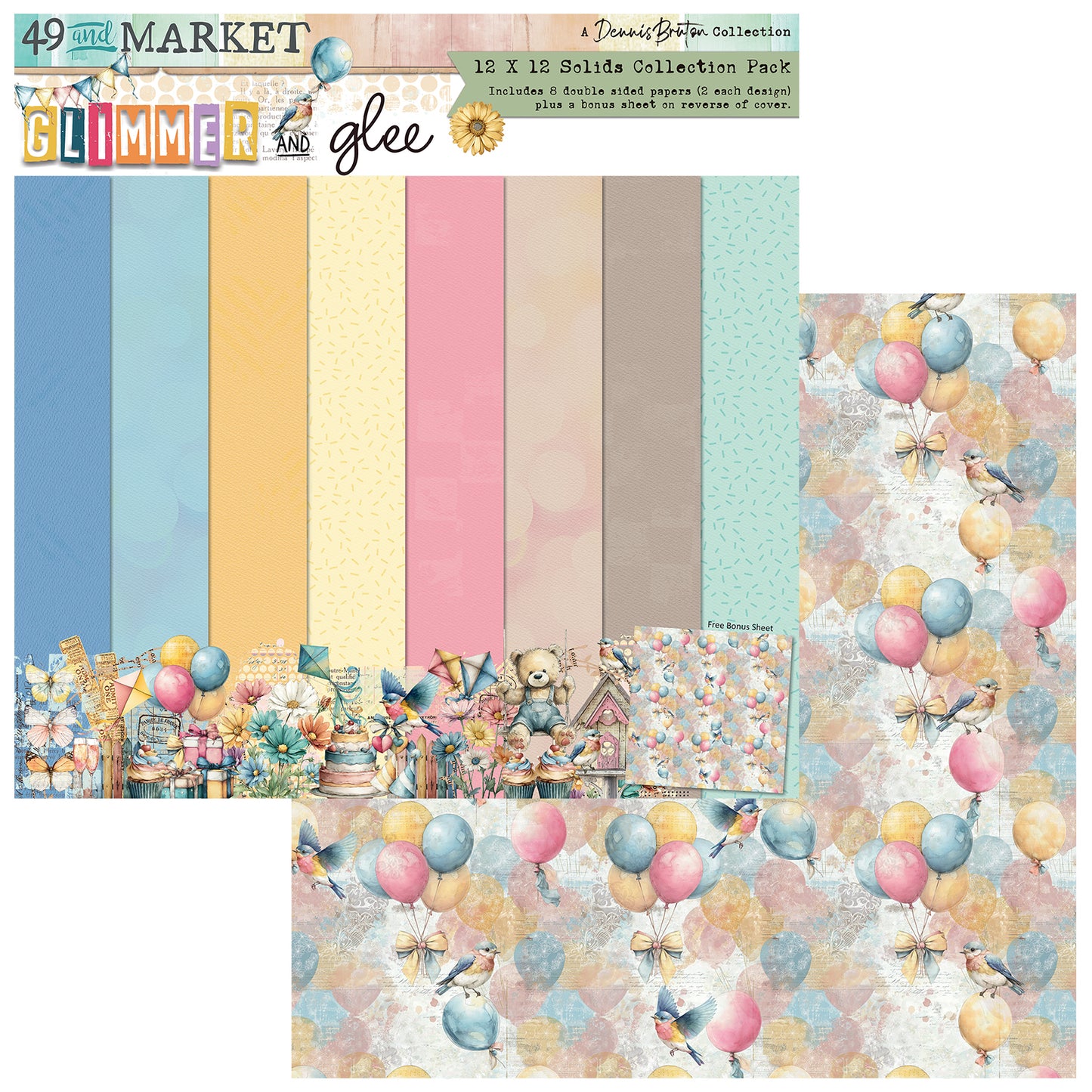 Glimmer and Glee 12x12 Solids Collection Pack by Dennis Bruton