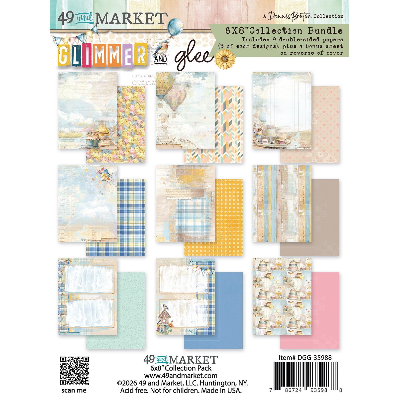 49 and Market - Glimmer and Glee 6x8" Collection Pack by Dennis Bruton