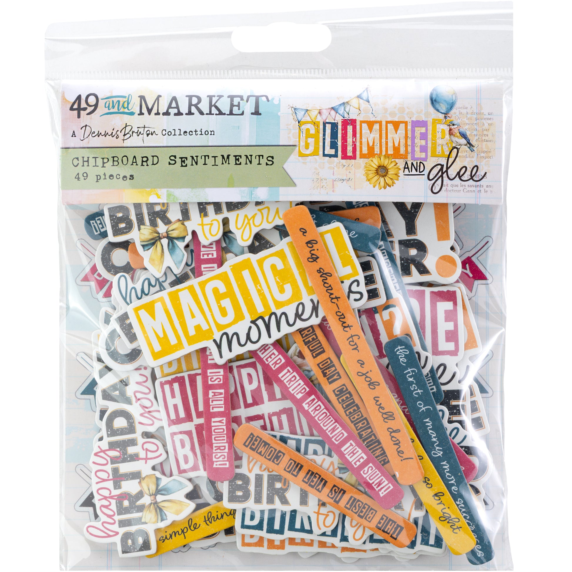 49 and Market - Glimmer and Glee Chipboard Set by Dennis Bruton