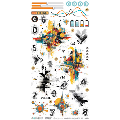 Level Up Gamer Rub-On Transfer Set by Dennis Bruton