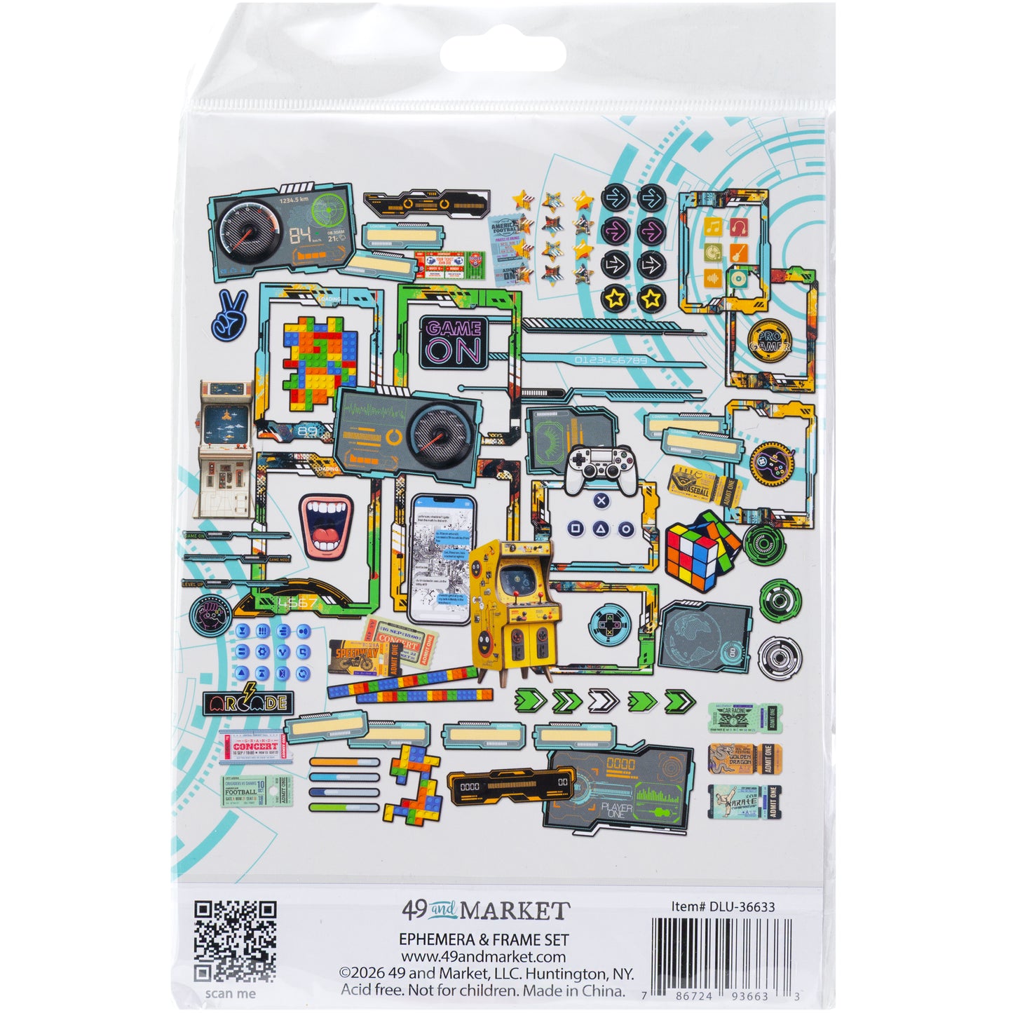 Level Up Ephemera & Frame Set by Dennis Bruton