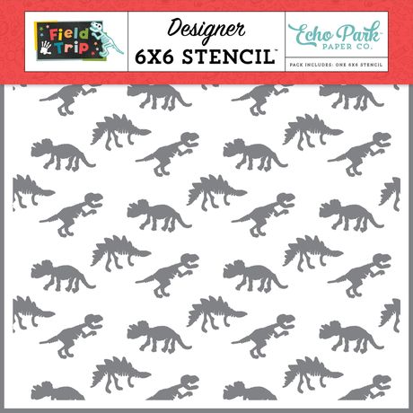 Echo Park - Field Trip Stencil 6" X 6" - Fossil Stomp