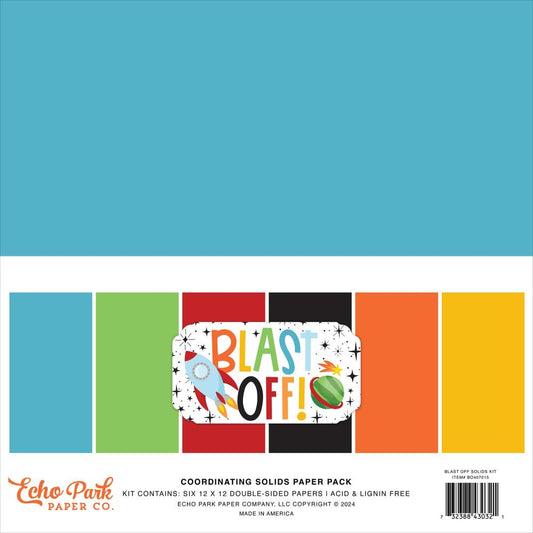 Echo Park Blast Off Solids Collection 12"X12"