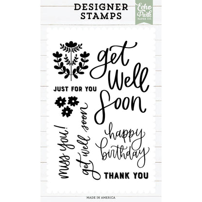 Echo Park Designer Stamp Sets - Get Well Soon Sentiments