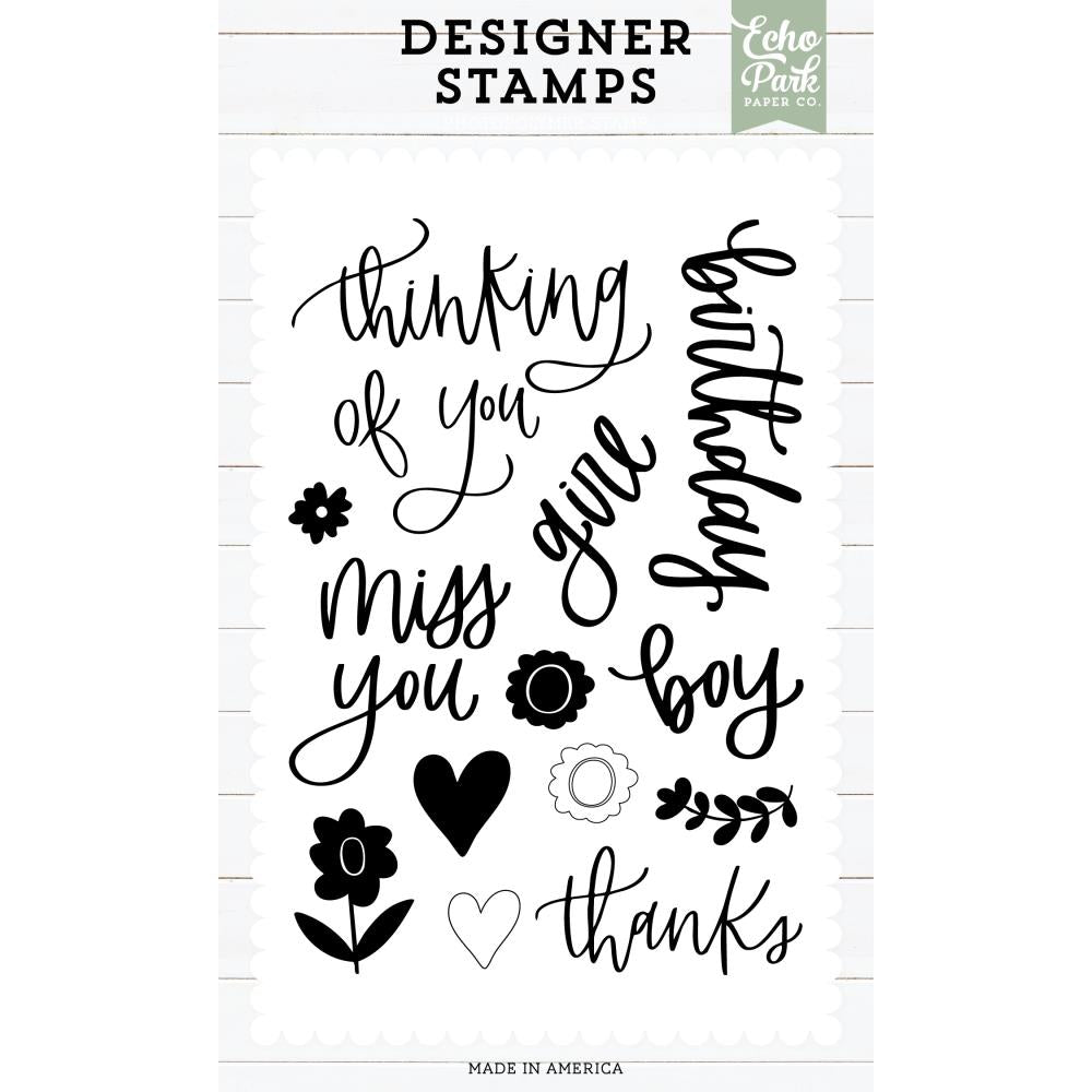 Echo Park Designer Stamp Sets - Thinking Of You Sentiments
