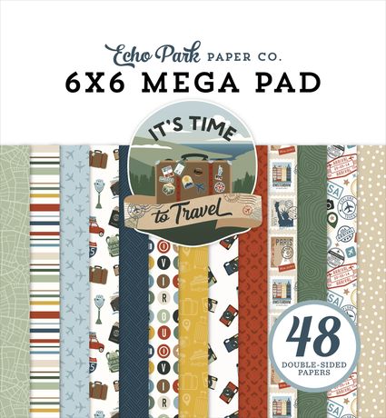 Echo Park Paper - It's Time To Travel Cardmakers Mega Pad 6" x 6"