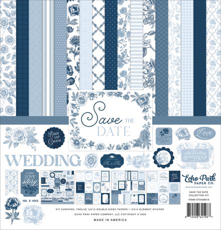 Echo Park Paper - Save The Date Collection Paper Pack 12 x 12"