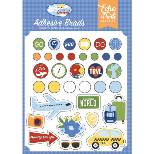 Echo Park Paper Born To Travel Adhesive Brads
