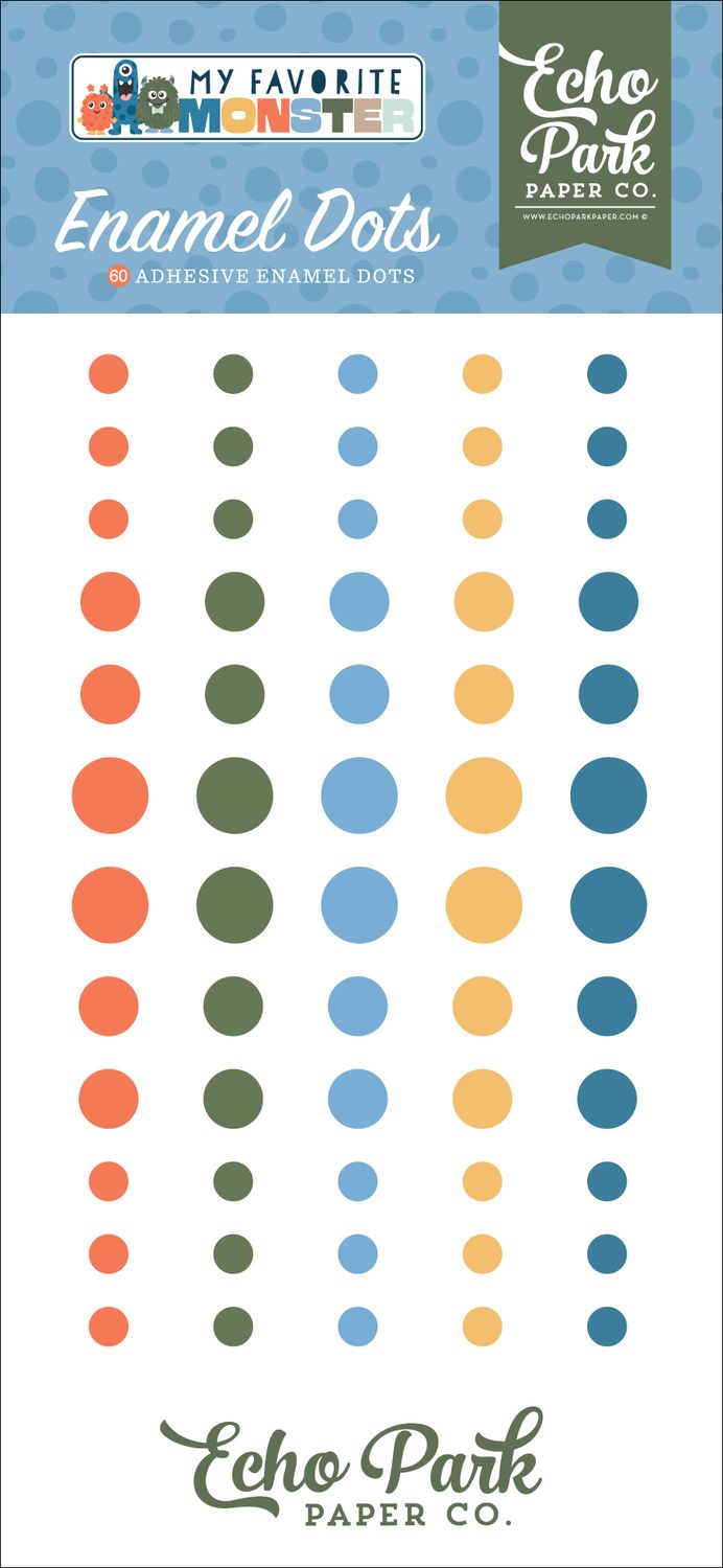 Echo Park Paper Co - My Favorite Monster Adhesive Enamel Dots 