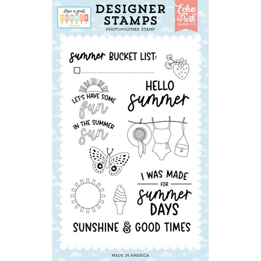 Echo Park Paper Have A Great Summer Stamp Set - Summer Bucket List