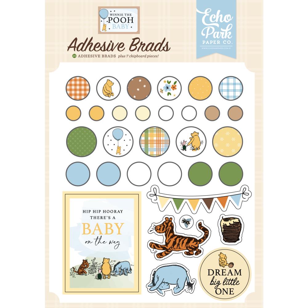 Echo Park Paper Winnie The Pooh Baby Adhesive Brads