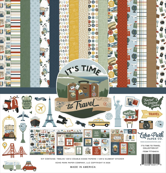 Echo Park Papers - It's Time To Travel Collection Paper Pack 12"X12"