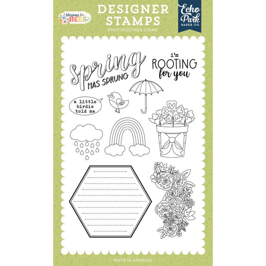 Echo Park Papers Blossoms And Bees Stamp Set - Rooting For You