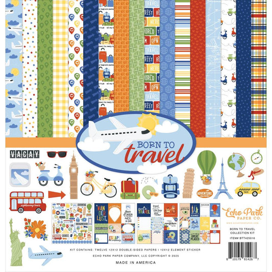 Echo Park Papers Born To Travel Collection Paper Pack 12"X12"