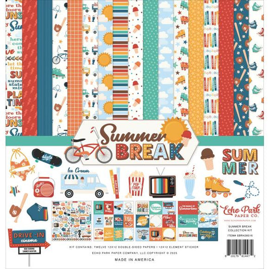 Echo Park Summer Break Collection Paper Pack 12"X12"