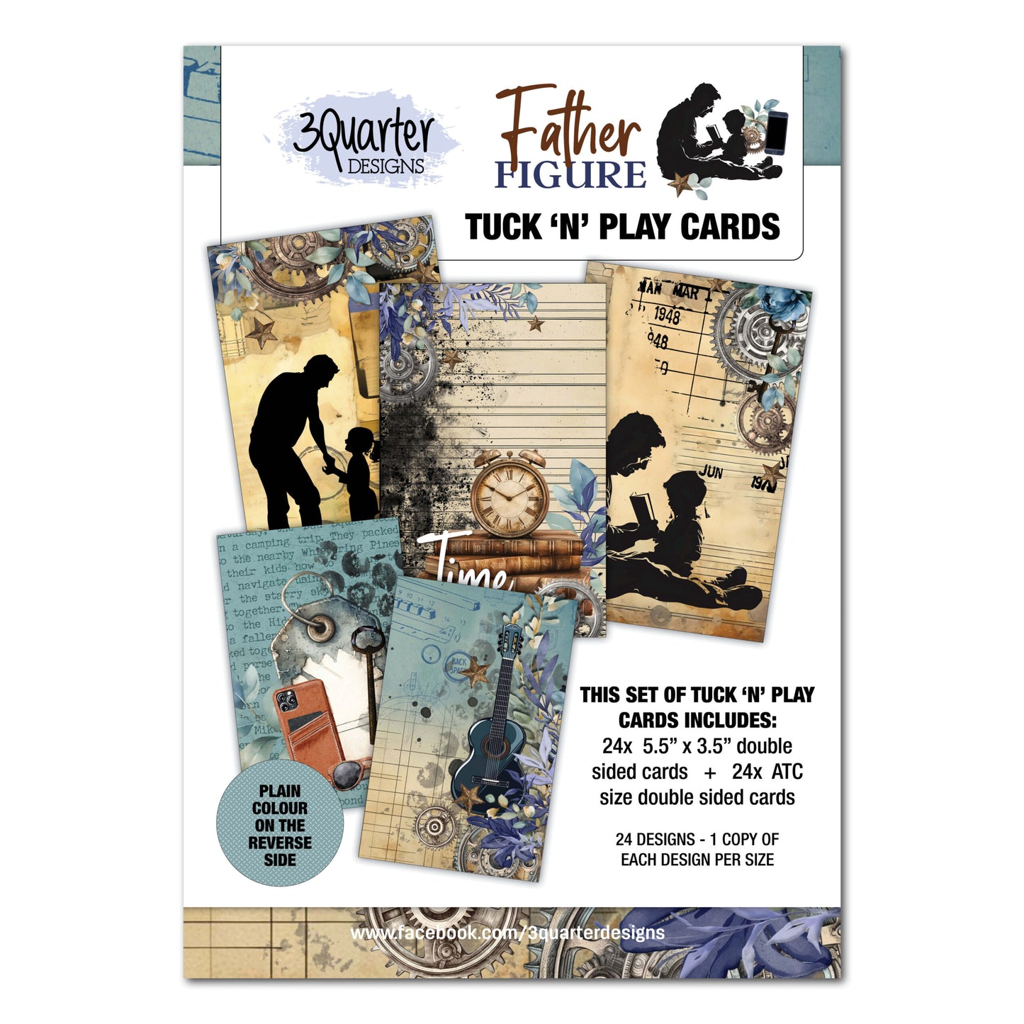 3Quarter Designs - Father Figure Tuck 'N' Play Cards