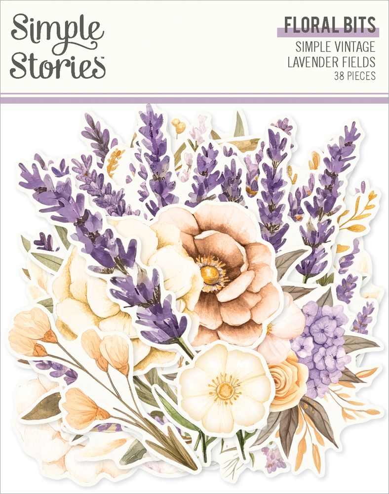 Floral Bits Die Cuts - Simple Vintage Lavender Fields