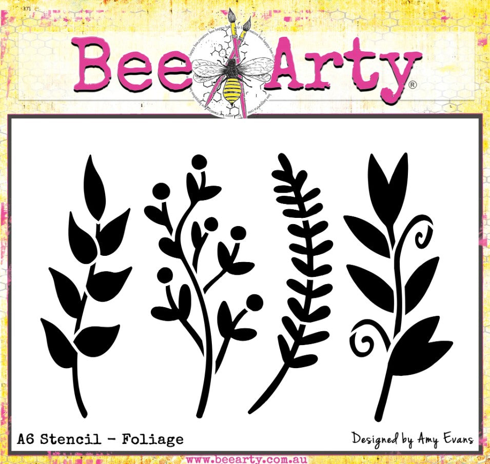 Bee Arty - Daisy Daze - Foliage - A6 Stencil