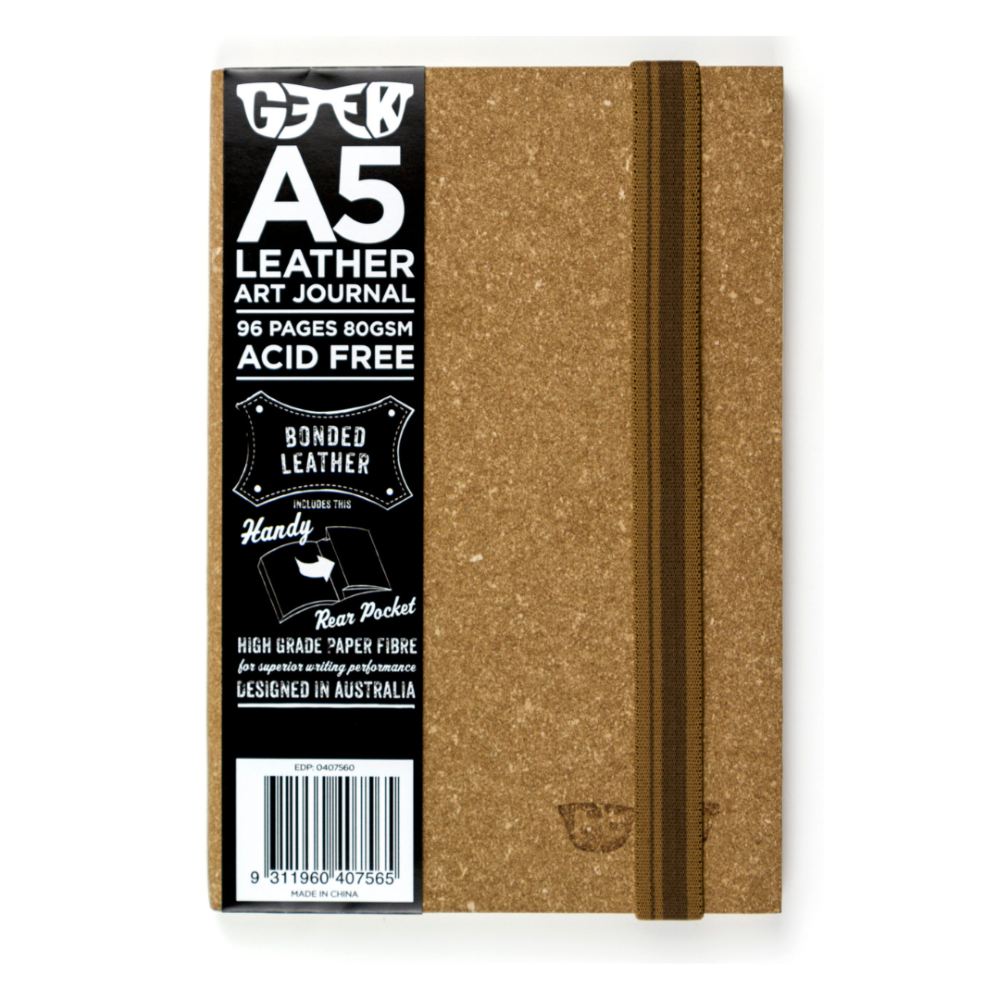 Geek Leather Art Journals - Cork Brown A5