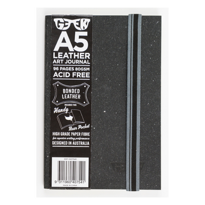 Geek Leather Art Journals - Slat Grey A5