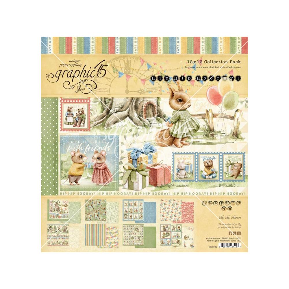 Graphic 45 Collection Pack 12"X12" - Hip Hip Horray