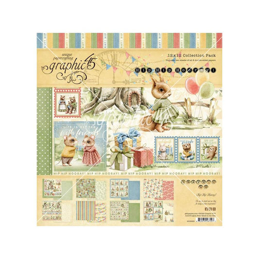 Graphic 45 Collection Pack 12"X12" - Hip Hip Horray