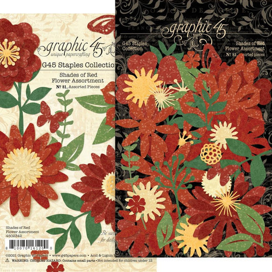 Graphic 45 Staples Flower Assortment - Shades Of Red