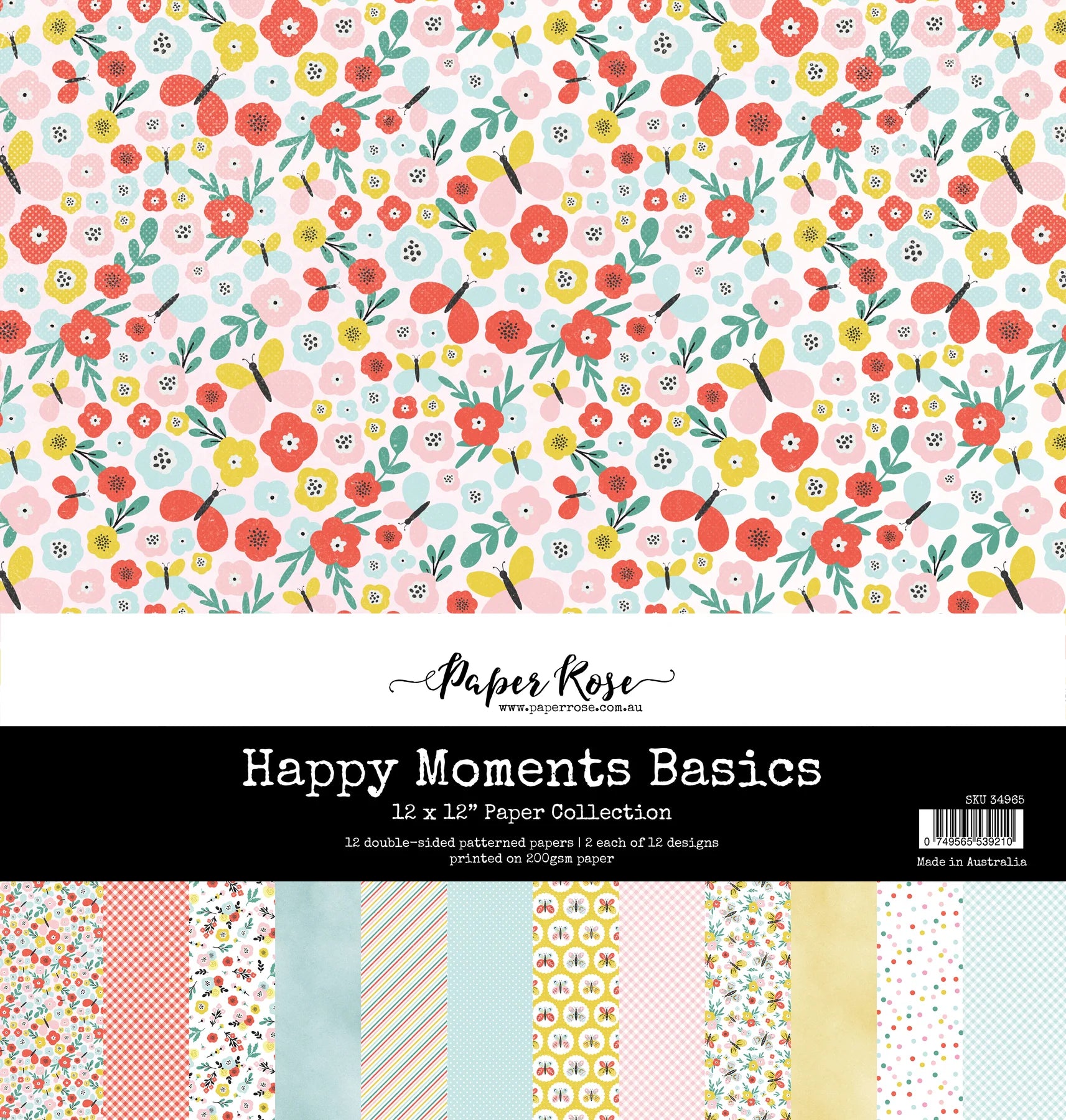 Paper Rose - Happy Moments Basics 12x12 Paper Collection