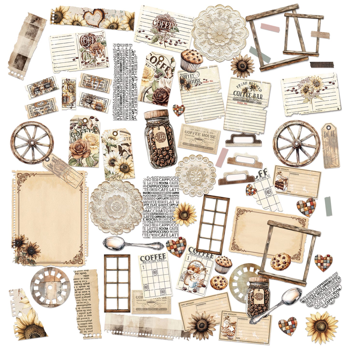 Country Heart Cafe Die-Cut Elements by Joanne Bain