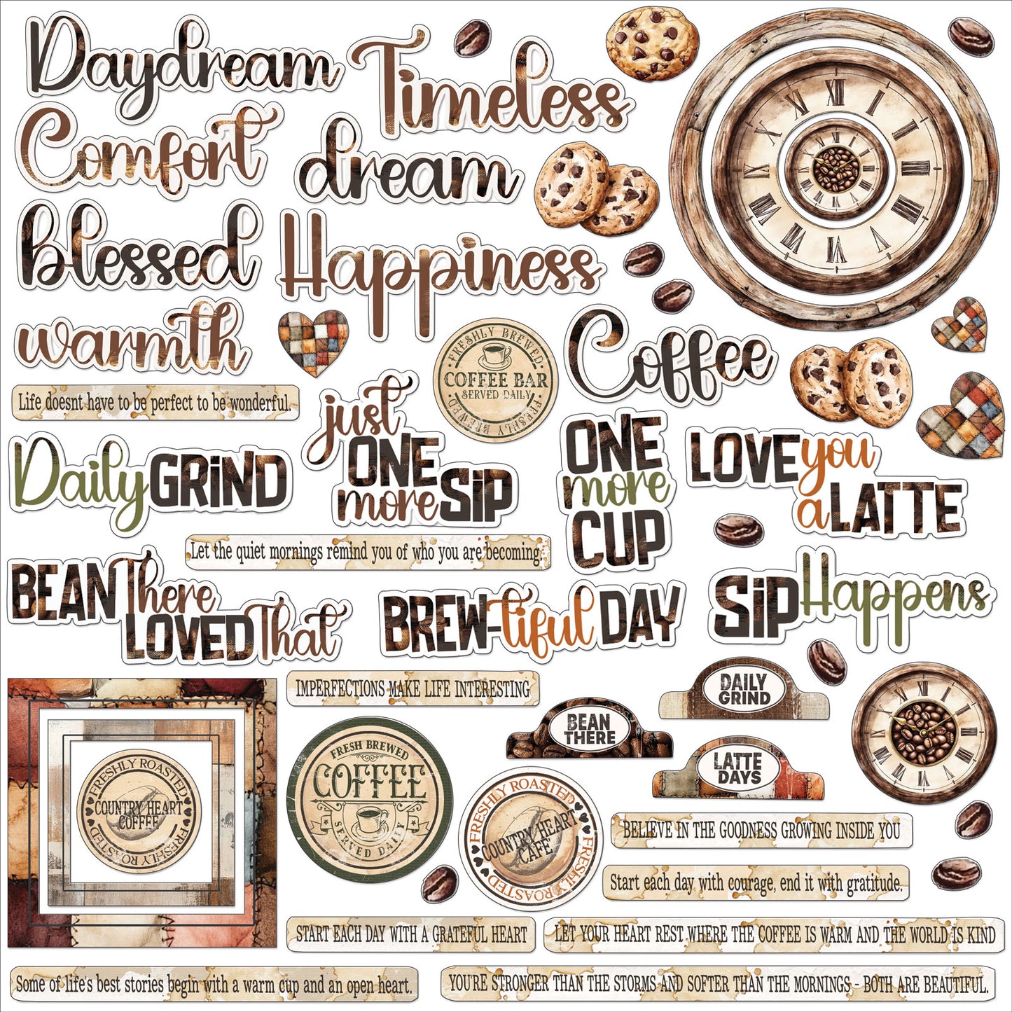 Country Heart Cafe Chipboard Set by Joanne Bain