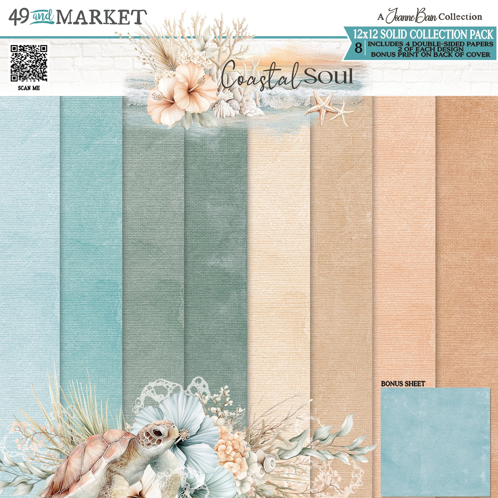 Coastal Soul 12x12 Solids Collection Pack by Joanne Bain