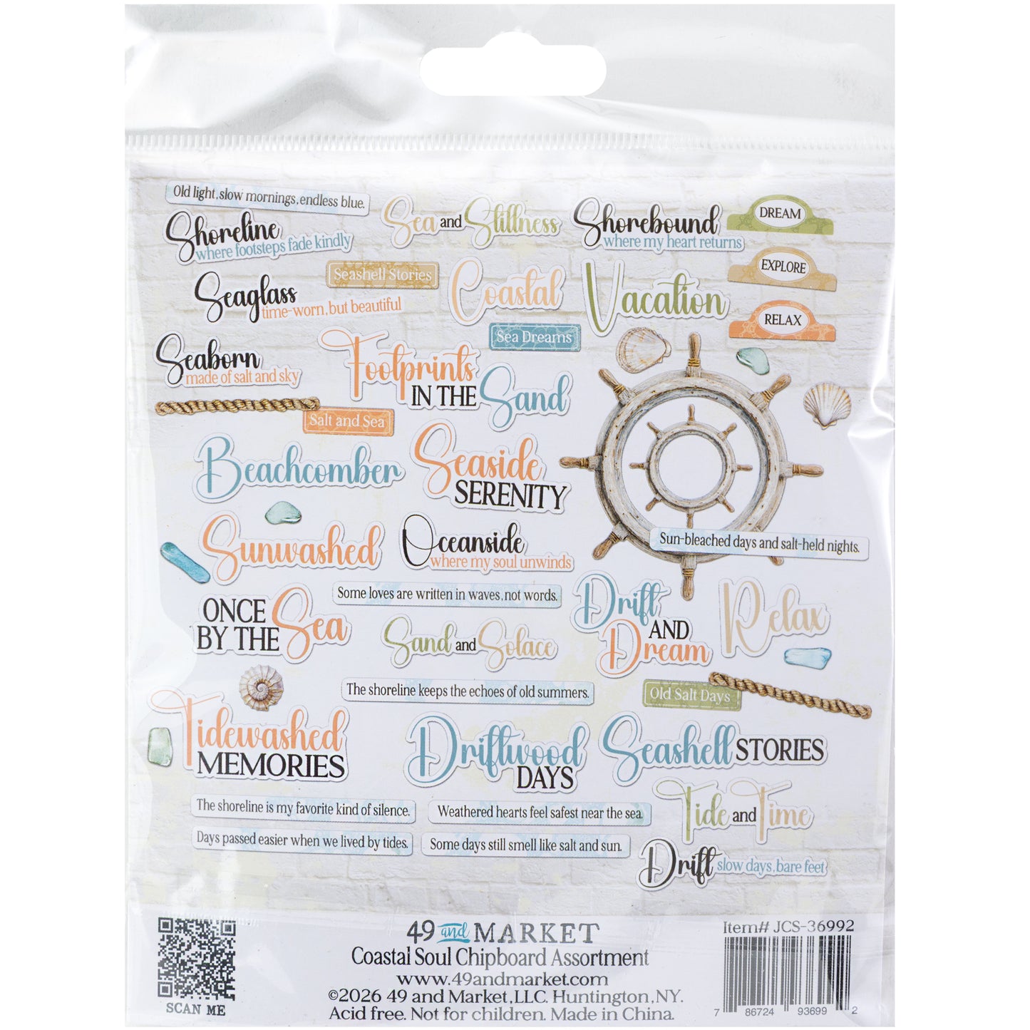 Coastal Soul Chipboard Set by Joanne Bain