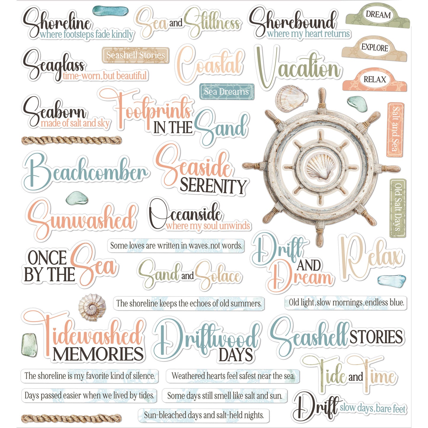 Coastal Soul Chipboard Set by Joanne Bain