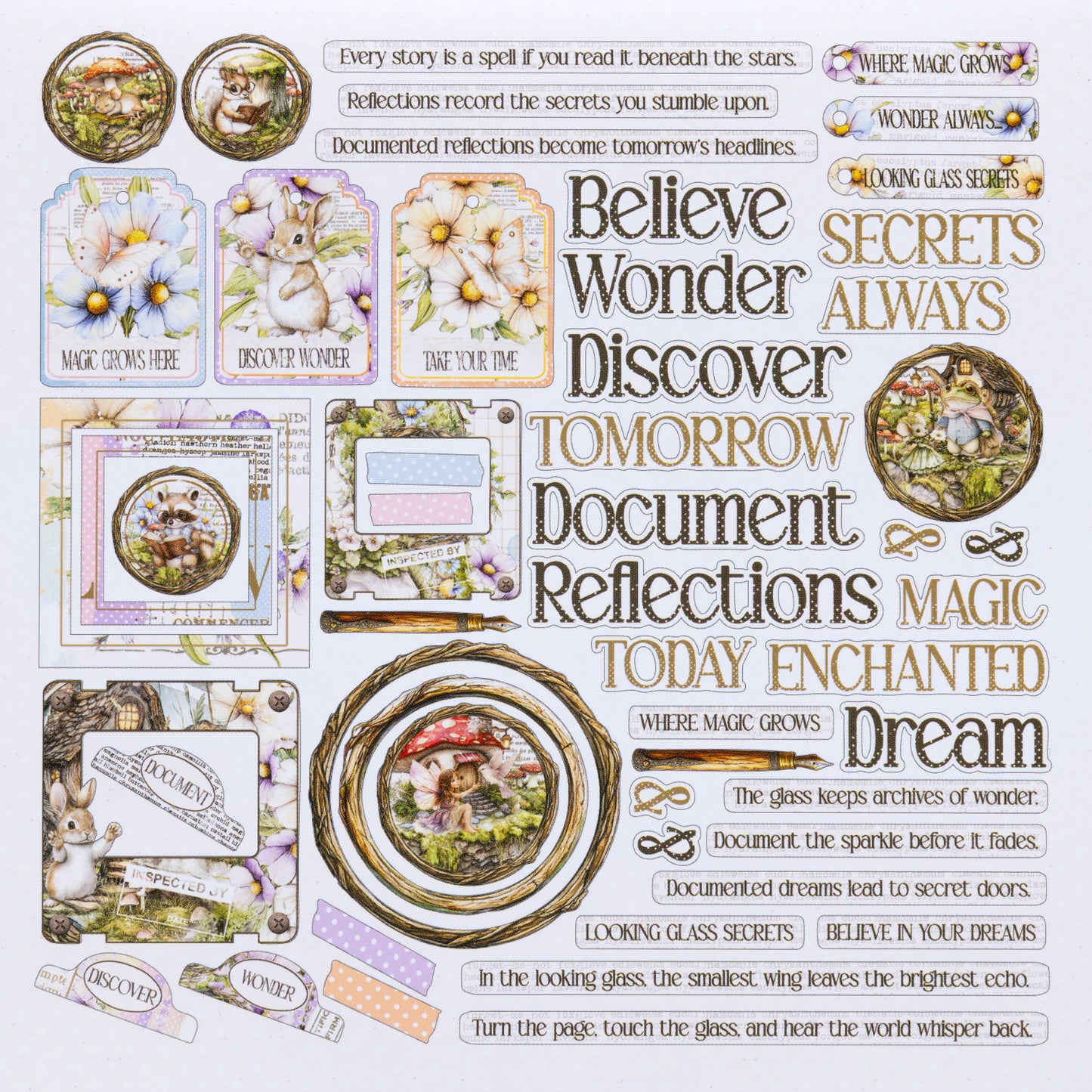 The Looking Glass Chipboard Set by Joanne Bain