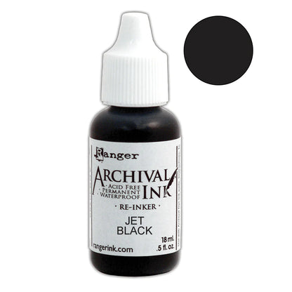 Ranger Archival Ink Pads Re-Inker Jet Black, 0.5oz