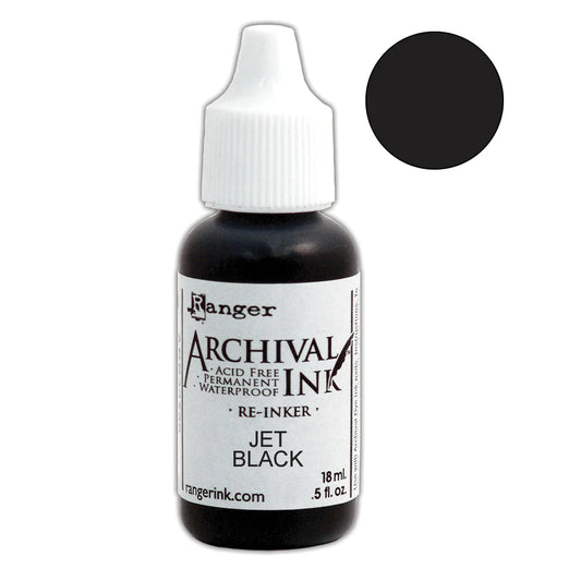 Ranger Archival Ink Pads Re-Inker Jet Black, 0.5oz