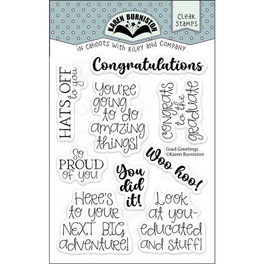 Karen Burniston Clear Stamps - Grad Greetings