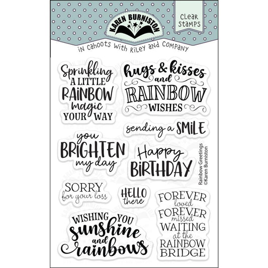 Karen Burniston Clear Stamps - Rainbow Greetings