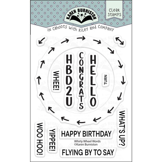 Karen Burniston Clear Stamps - Whirly Wheel Words