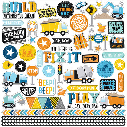 Little Builder Collection Paper Pack 12"X12"