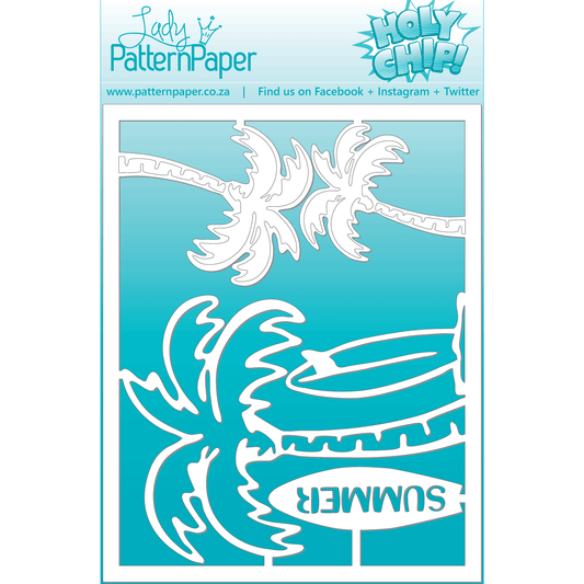 Lady Pattern Paper - Sun O'Clock - Chipboard Element - Palms