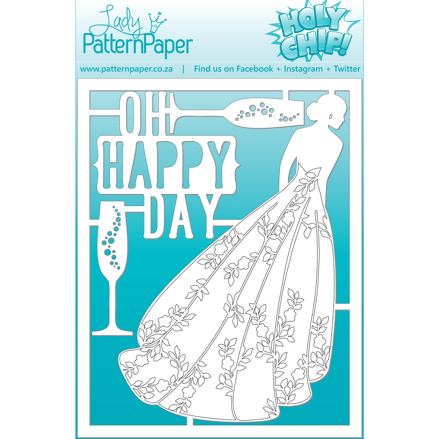 Lady Pattern Paper - Always and Forever - Chipboard Element - Bride