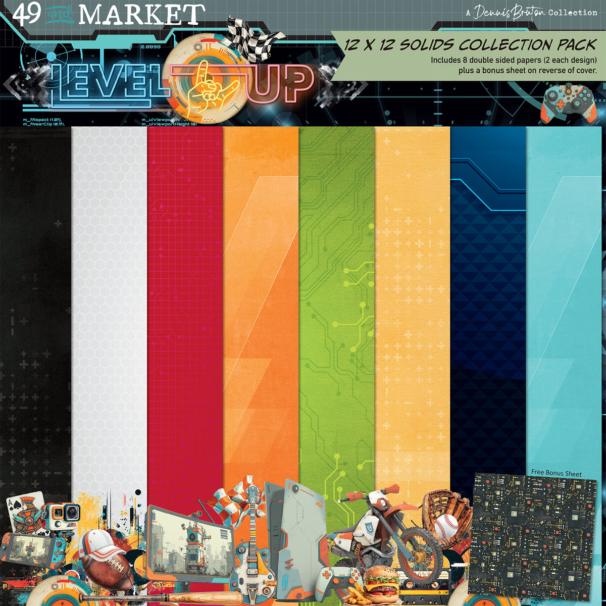 Level Up 12x12 Solids Collection by Dennis Bruton