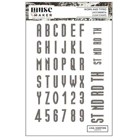 Lisa Horton Crafts Muse & Maker Clear Stamp Set - Worn and Typed
