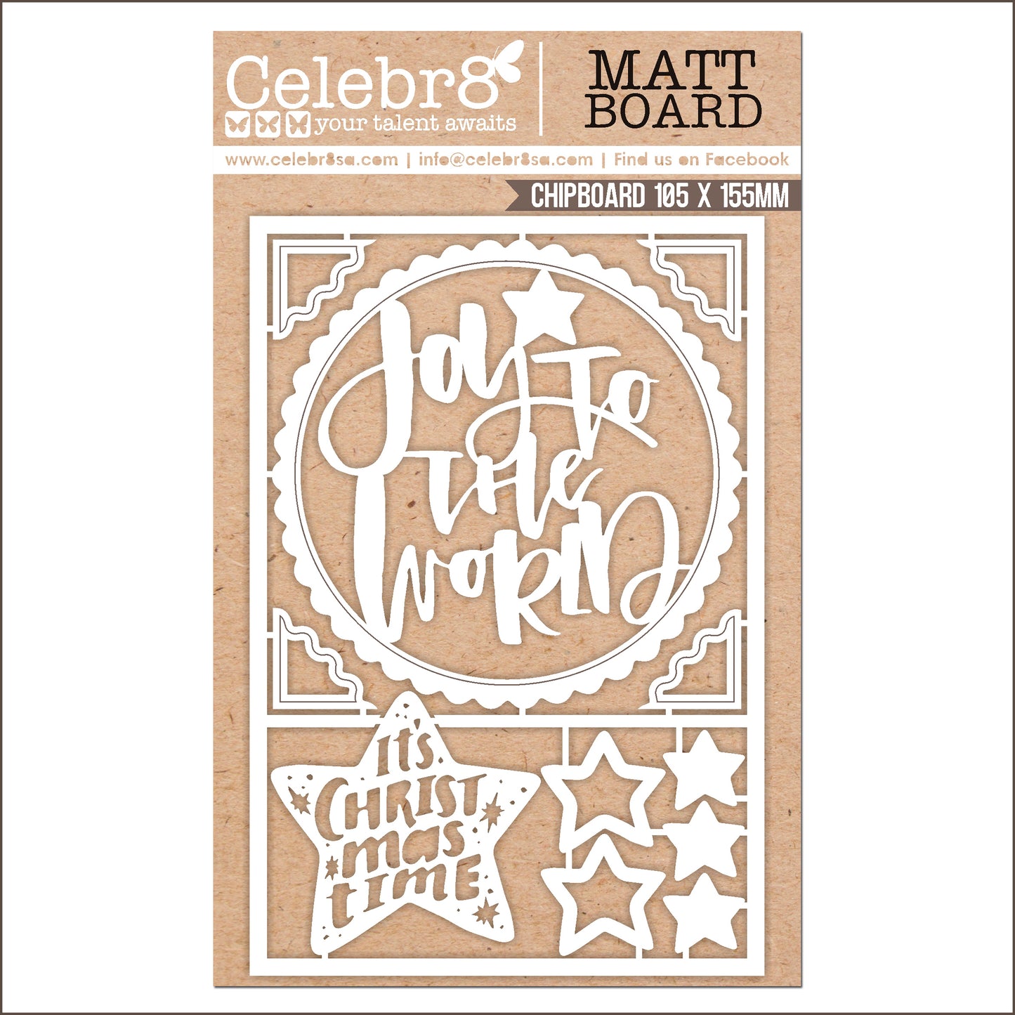 Celebr8 - Merry & Bright - Joy to the World - Chipboard Elements