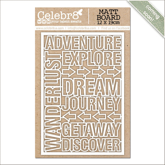 Celebr8 - Chasing Adventure - Chipboard Titles