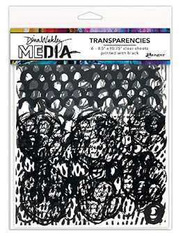 Dina Wakley Media Transparencies 8.5"X10.75" 6 pack Pattern Play Set 1