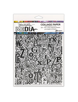 Dina Wakley Media Collage Paper - Jumbled Letters