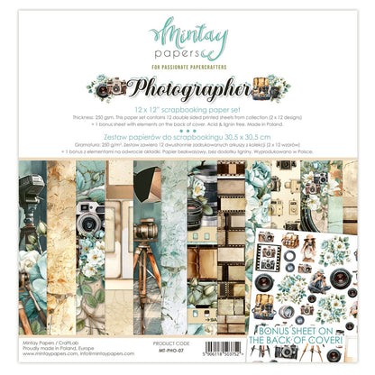 Mintay Papers Photographer - 12"x12" Scrapbooking Pack MT-PHO-07