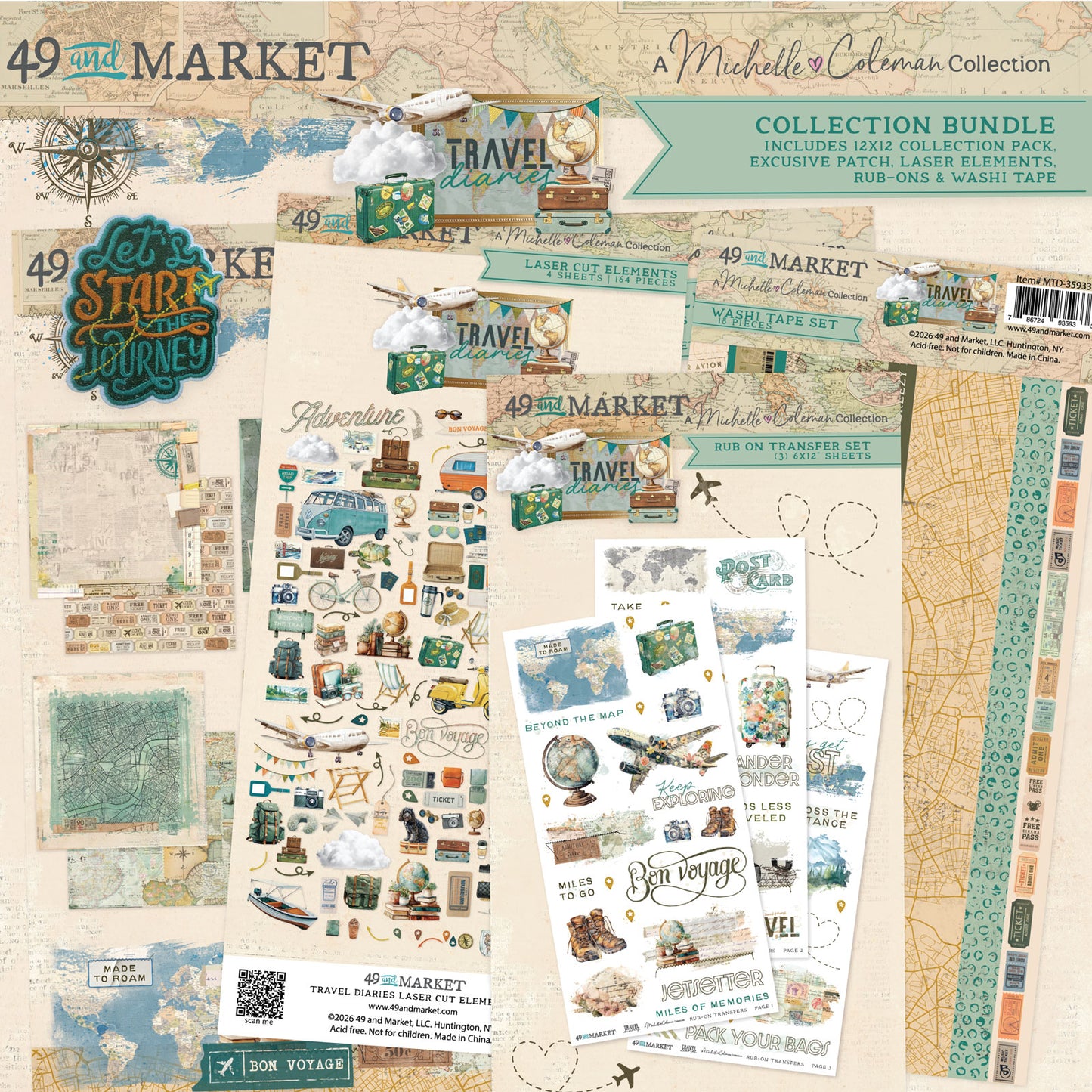 49 and Market - Travel Diaries 12x12 Collection Bundle by Michelle Coleman
